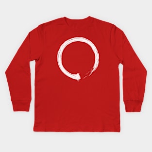 Zen Enso White Kids Long Sleeve T-Shirt